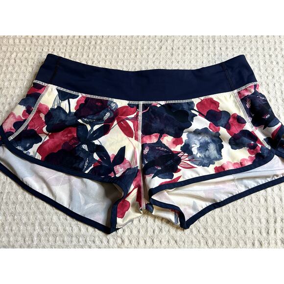 Floral Lululemon Speed Up low rise shorts. 2.5 inseam, Size 10 - Picture 1 of 3